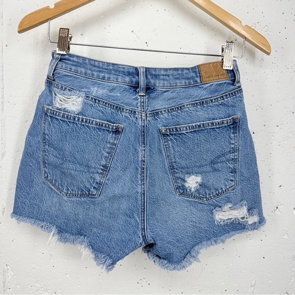 Lot of 3 American Eagle Size 4 Mom High Rise Distressed Black Blue Jean Shorts - Picture 13 of 16